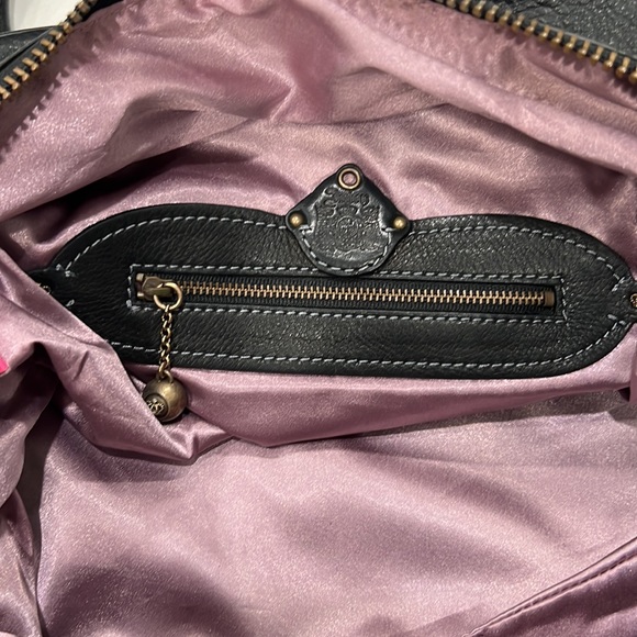 Juicy Couture RARE Large Black Leather Bag Purse Like New Beautiful Collectible - Picture 9 of 12